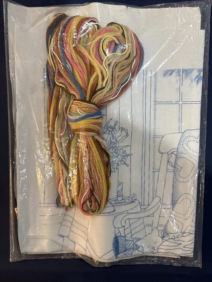 Kit de bordado Janlynn vintage, vida fácil, mecedora, gato, tejido, flores Foto 4 de 4