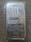 NORTHWEST TERRITORIAL MINT 10 TROY OUNCES .999 FINE SILVER BAR