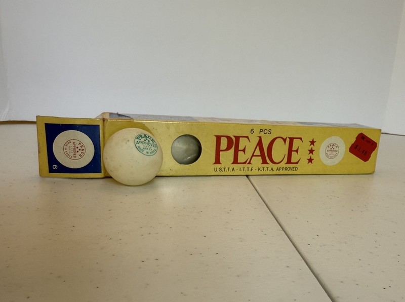 Vintage Peace 6 piece 3 star ping pong balls Official Balls Korea Pre-Owned