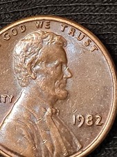 1982 Lincoln Memorial Penny, Copper, 3.1gm, No Mint Mark, BU, Circulated L2