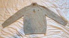 IZOD Boys Gray Knit Quarter Zip Mock Neck Sweater Size L Long Sleeve