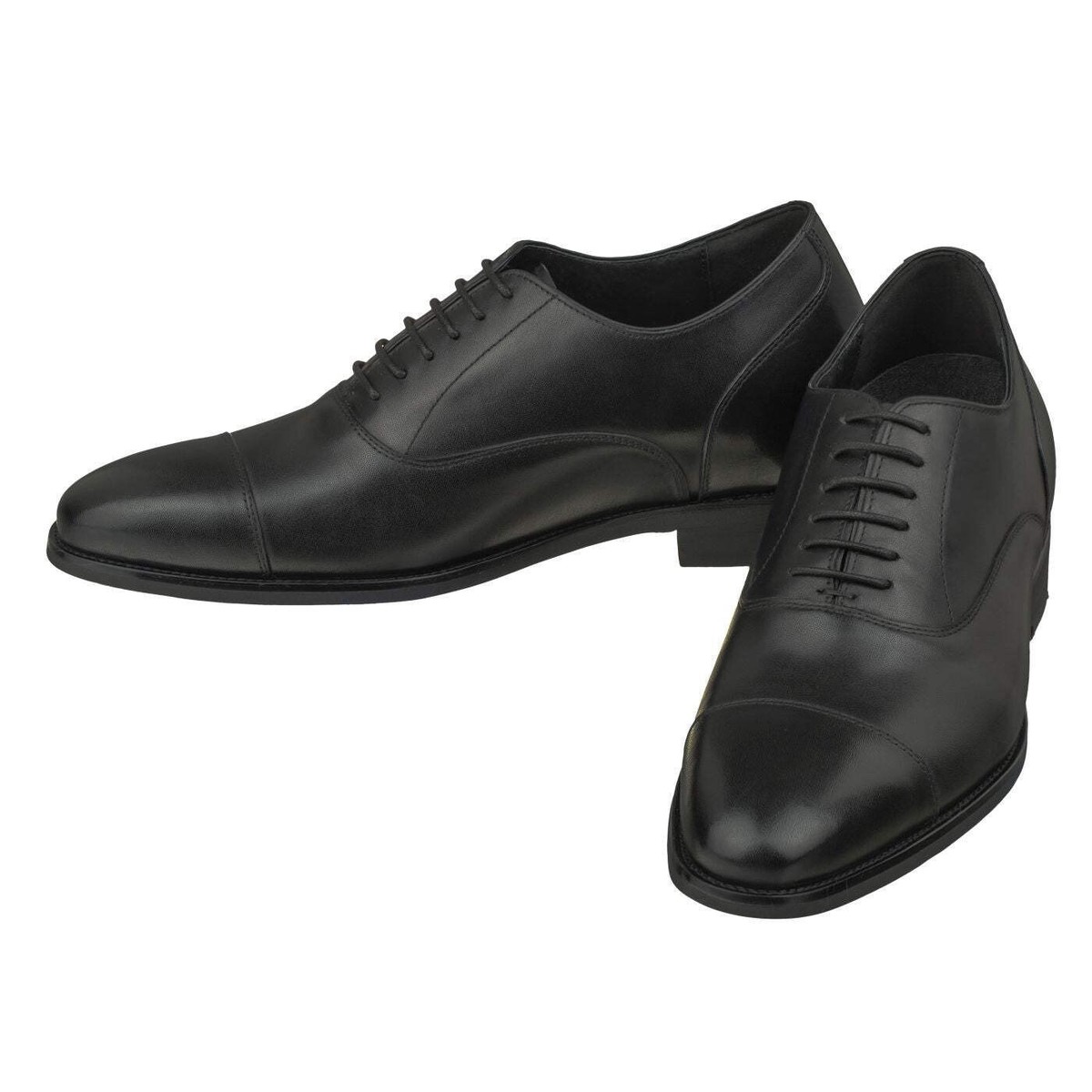 CALTO Men's Invisible Height Increase Elevator Shoes - 3.2 Inch Taller Wing-Tip Dress Boots