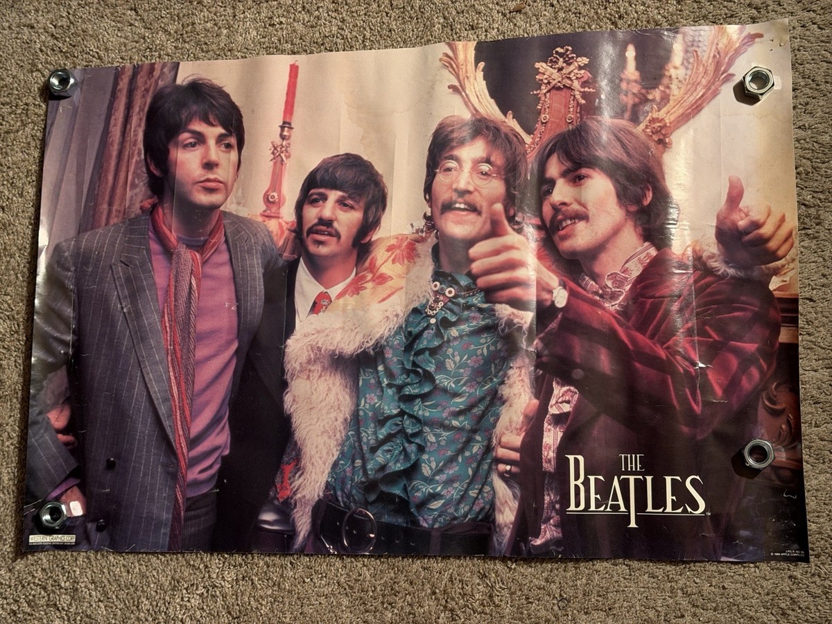 THE BEATLES モザイク風ポスター 89.8*64 THE BEATLES '89 Original Vintage Poster APPLE Records/Western