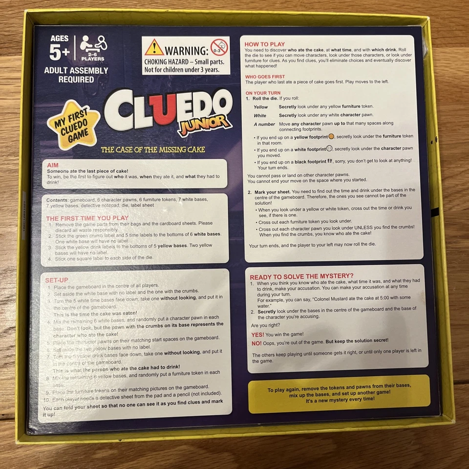 CLUEDO JUNIOR by Hasbro Gaming  - Case of The Missing Cake (5+) VGC - Image 3 of 4