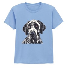 T-shirt per bambini animali di razza cane alano Arlecchino cane ritratto...
