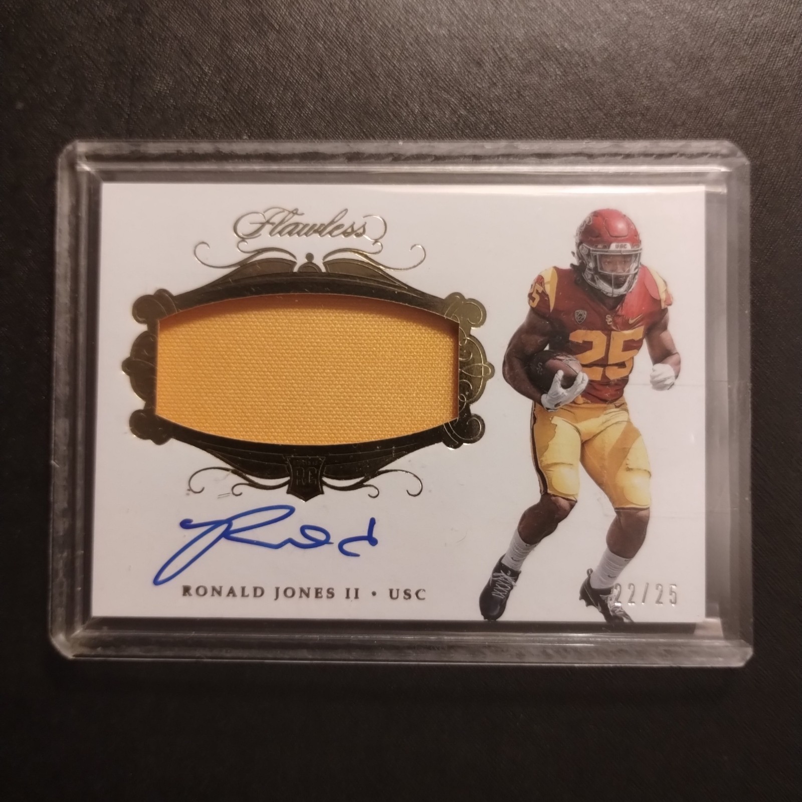 #22/25 Ronald Jones II Rookie Patch Auto 2018 Panini Flawless Bucs USC