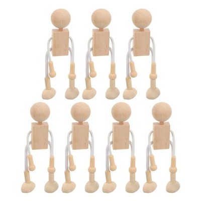 7-Teiliges Set Blanke Cartoon-Figuren Aus : DIY-Malerei, Roboterfiguren2389