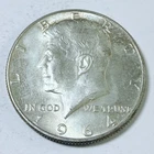 1964 Kennedy Half Dollar • 90% Silver • Circulated Coin - Free Shipping #8204