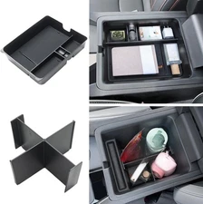 Two-Piece Center Console Storage Box Compatible with ABS Plastic Storage Tray