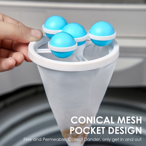 Floating Mesh Filter Bag Washing Machine Laundry Pouch Lint Hair Removal Device - Picture 8 of 15
