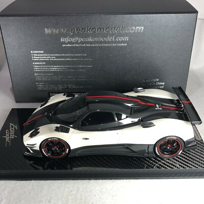1/18 Peako Model Pagani Zonda Cinque White with Carbon Base