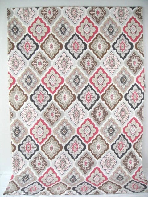 Cortina de ducha estándar Peri floral medallón 100 % tela algodón Foto 2 de 4