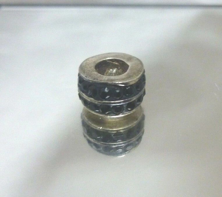 Cuentas de plata esterlina con circonita cúbica negra SilveRado doble bling BK002-0 Foto 2 de 4