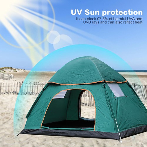 Pop Up Tent Automatic 3-4 Man Family Tent Camping Anti-UV Outdoor Shelter Hiking - Picture 5 of 17