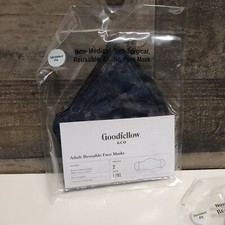 3x Goodfellow Co 2 PK Adult Reusable Fabric Face Mask large X Large Blue Blk