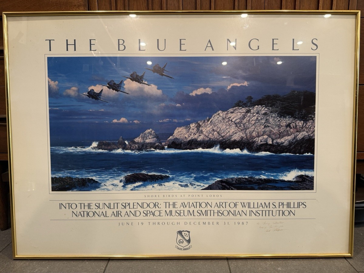 Signed William Phillips 1987 Blue Angels Poster Aviation Art | eBay