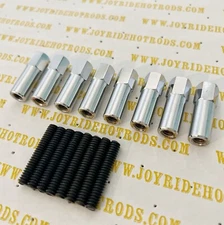 Valve Cover Hold Down Hardware- Chrome Hex Head Bolt Kit - SB Chevy V8- 8PC