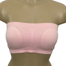 Tube Top Strapless Bra Womens size Medium Removable Light Padding Stretch Pink