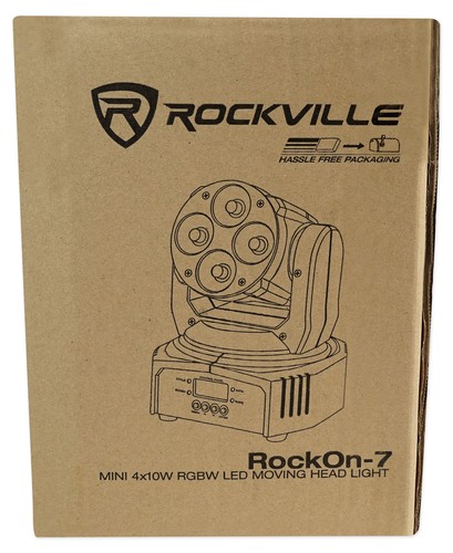 2 Rockville RockOn-7 40w RGBW Moving Head Wash DMX Stage Club Light+Remote - Picture 11 of 11