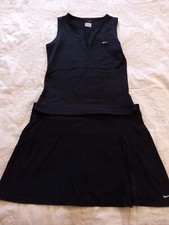 Ladies Black NIKE Tennis outfit: top & skirt Size UK: L