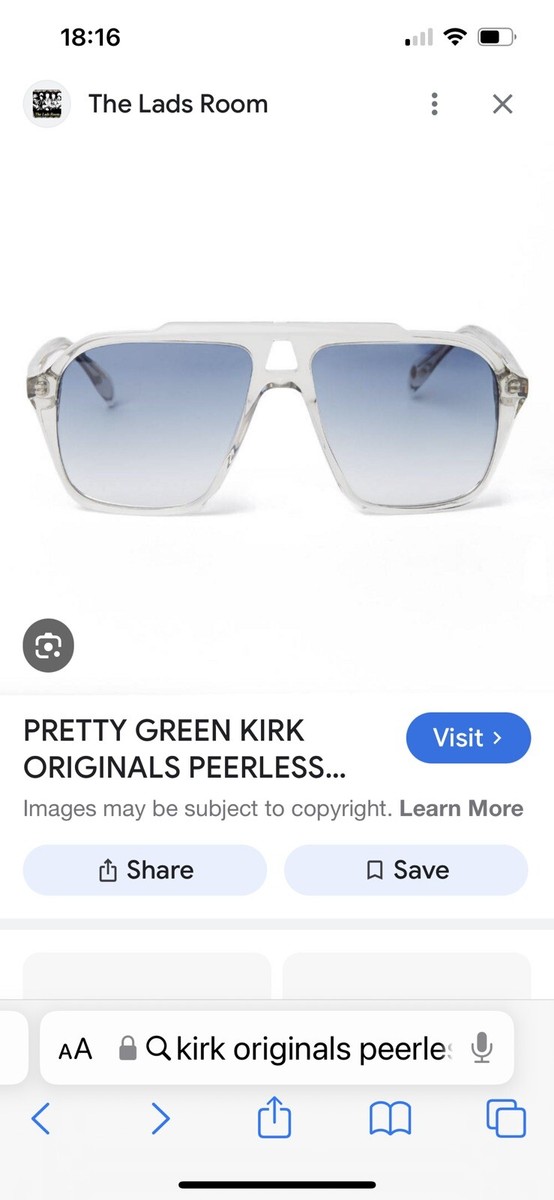 Kirk Originals Pretty Green Peerless Sunglasses Super Cool Rare - Main Image