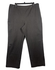 Chico's Wide Leg Career Pant Size 3 US 16 Side Zip Flat Front Office Work Gray