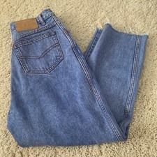 PS Gitano Jeans Vintage Tapered Leg High Waist Acid Wash Bright Blue Sz 14 Long