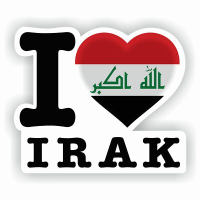 Aufkleber LOVE IRAK Sticker für Auto diverse Größen FanShirts4u
