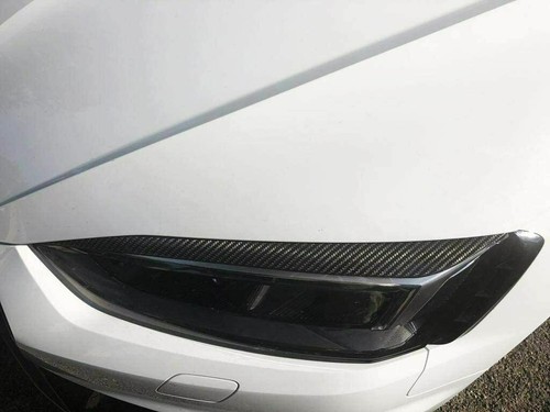 Dry Carbon Fiber Headlight Eyebrow Eyelid Cover Trim for Audi A5 B9 S5 RS5 17-19 - Picture 4 of 12