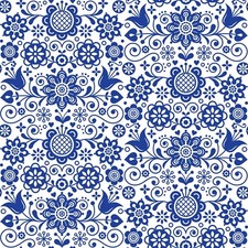 Blue Glass Ornate Decoupage Paper - FREE SHIPPING