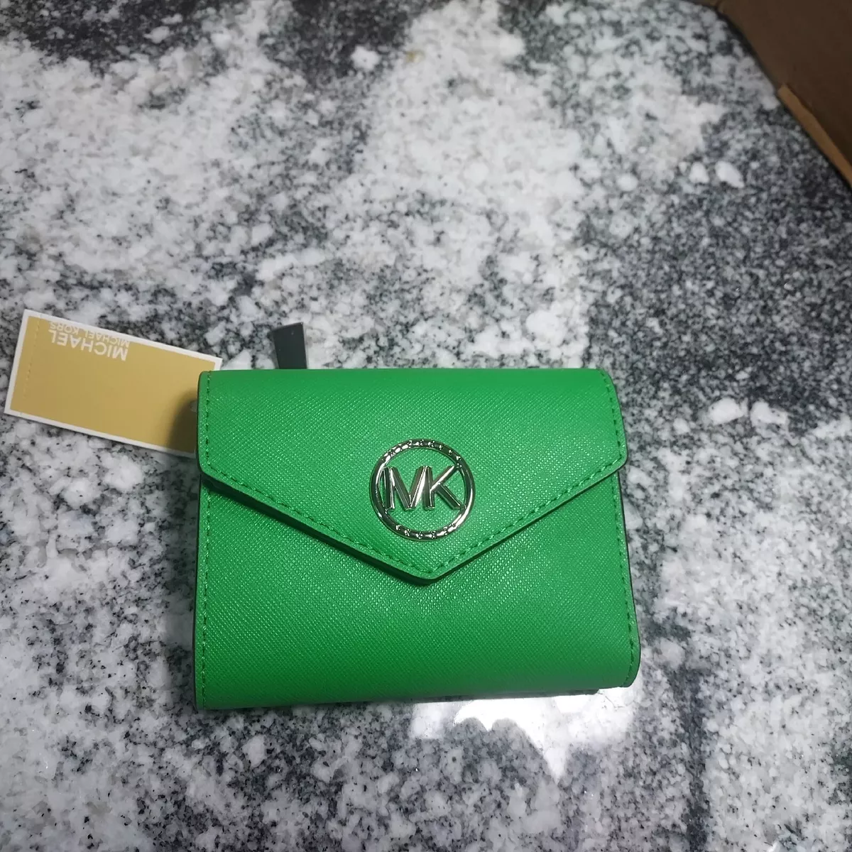 Michael Kors Green Ladies Greenwich Small Logo and Leather