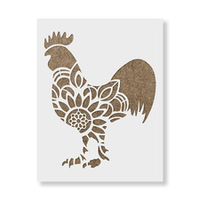 Mandala Rooster Stencil - Reusable Mylar Stencils for Painting