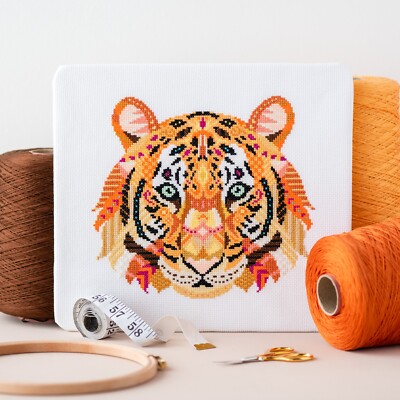 Mandala Tiger Kreuzstichmuster von Meloca Designs