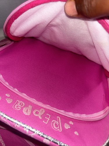 Peppa Pig 12" Kids Backpack w/Satin, Sequins & Glitter, Padded Back - Pink - Picture 5 of 5