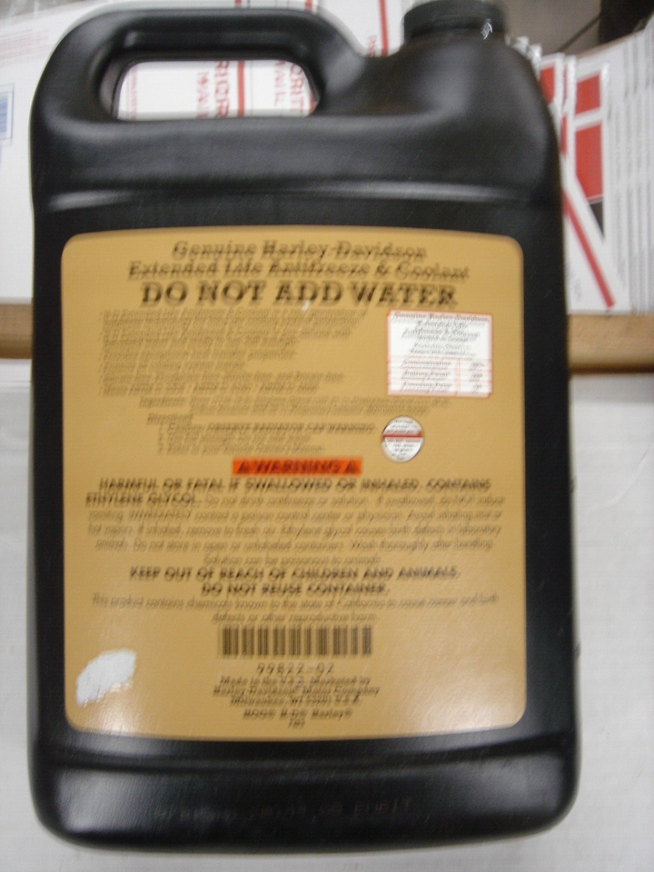Harley Davidson Antifreeze & Coolant OEM 9982202 NOS one Gallon Free