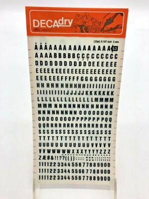 0.098 Inch White 2.5 mm DECAdry Transfers No 11 10 pt