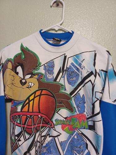 Vintage Kids Warner Bros Space Jam Taz & Monstars Sweatshirt Size 10 Used As-Is - Picture 2 of 12