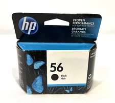 ORIGINAL HP 56 BLACK INK CARTRIDGE FOR DESKJET PRINTER NEW C6656AN APR 2020