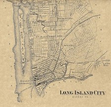 Long Island City Ravenswood Blissville Richmond Hill NY 1873 cartes rues noms