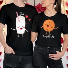 Couples Valentines Day Outfit Ideas Matching T-Shirts Tee with Cute Milk an #VD