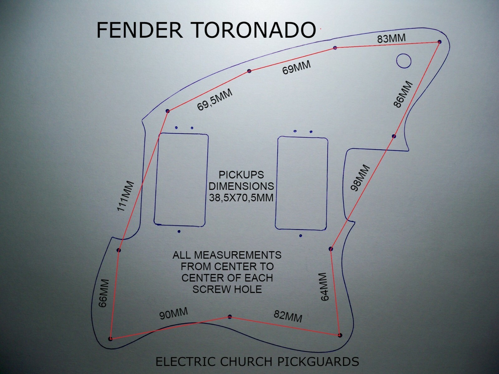 METALLIC GOLD ACRYLIC PICKGUARD FOR FENDER TORONADO GUITAR eBay