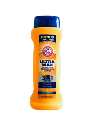 Arm & Hammer 12 Oz Ultra Max Cool Water 3in1 Body Wash Shampoo & Conditioner (2)