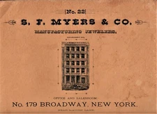 1885 S.F. MYERS & CO. MANUFACTURING JEWELERS CATALOGUE No. 22 (1964 Reprint)