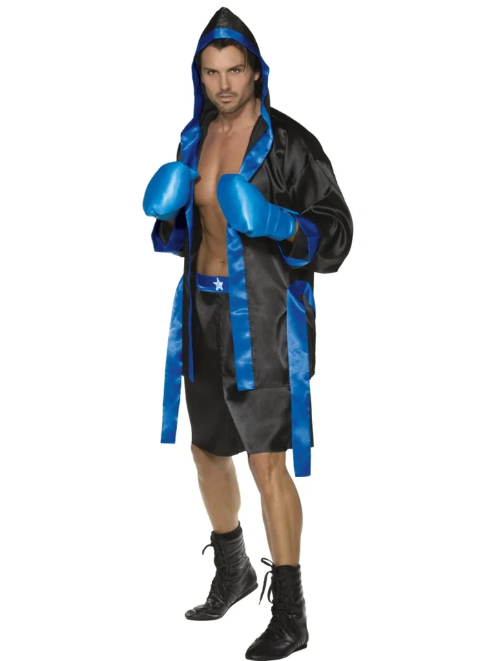 Mens Boxer Costume Down for the Count Fancy Dress Sports Outfit New - Image 2 of 2