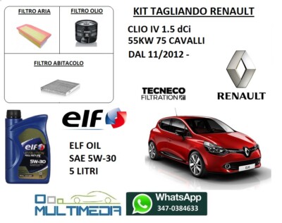 Kit Tagliando 4 Filtri Originale Renault Megane Iv 1.5Dci 5 Lt - Foto 10
