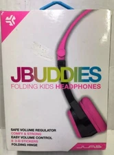 JLab Audio - JBuddies Folding Wired On-Ear Safe Volume Headphones Black/Pink EE