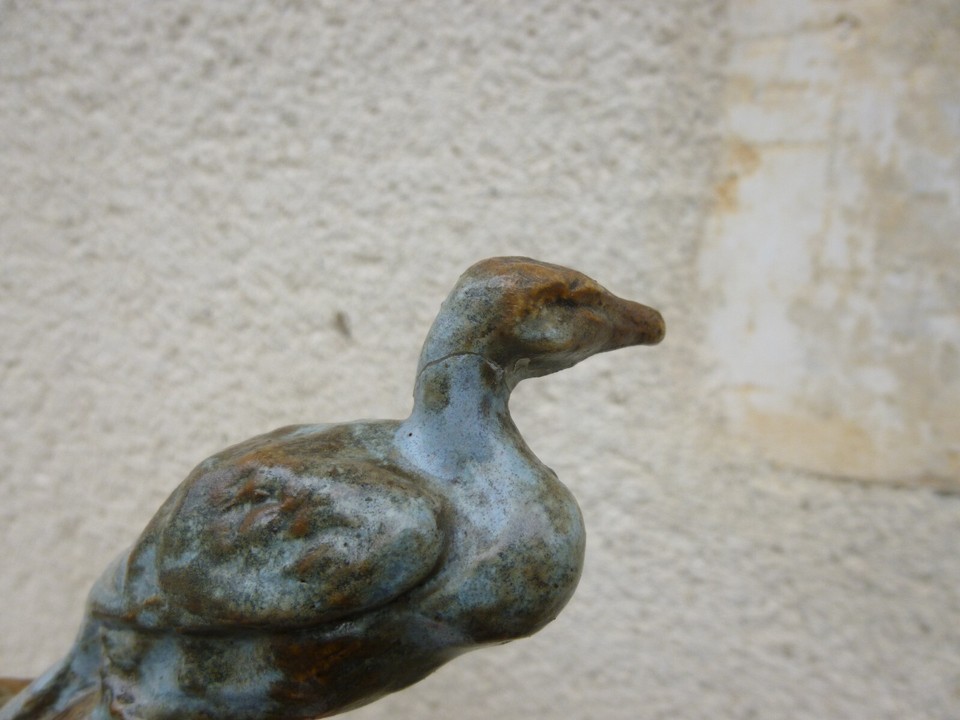 RARE CORMORAN EN GRES FLAMME JEAN LANGLADE CHARENTON / SAINT AMAND EN