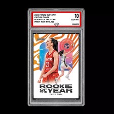 Graded 10 CAITLIN CLARK ROOKIE OF THE YEAR 2024 Panini Instant #CCROY RC Card