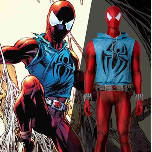 Scarlet Spider-man Jumpsuit Across The Spider-Verse Ben Reilly Cosplay Costumes - Picture 2 of 31
