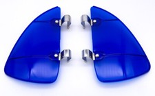 Custom Vintage Style Car Vent Wing Window Air Breeze Deflectors - Blue Plastic